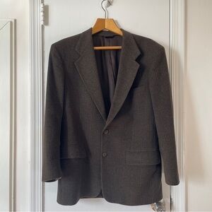 Vintage Brown Plaid Pincus Brothers Maxwell Nordstrom 100% Camel Hair Blazer 42R